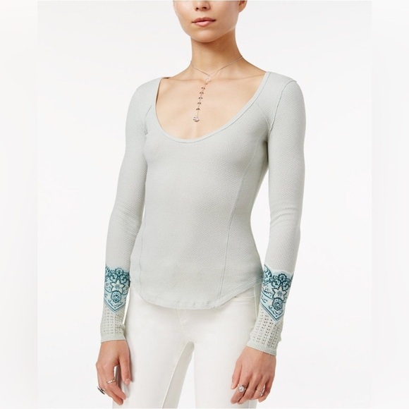 Free People “Bandana Cuff" Top in Mint sizes X-Small - Picture 1 of 14